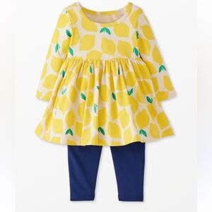 Hanna Andersson Lemon Dress with Leggings NEW